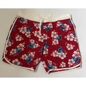 Lilo Stitch Board Shorts Men's‎ 38 Floral Hawaiian Swim Trunks Beach OHANA